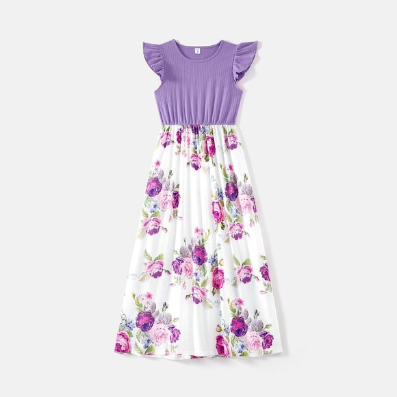 Matching Mommy and Me Dresses Floral Sleeveless Maxi for Mother and Daughter - Picture 5 of 7